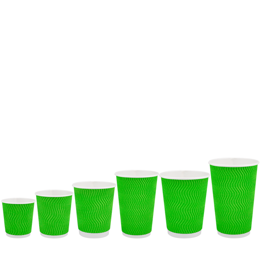 Стакан паперовий 400мл гофрований салатовий 15шт, Розмір стакана: 400, Колір стакана: Салатовий, Матеріал: Картон, изображение 3