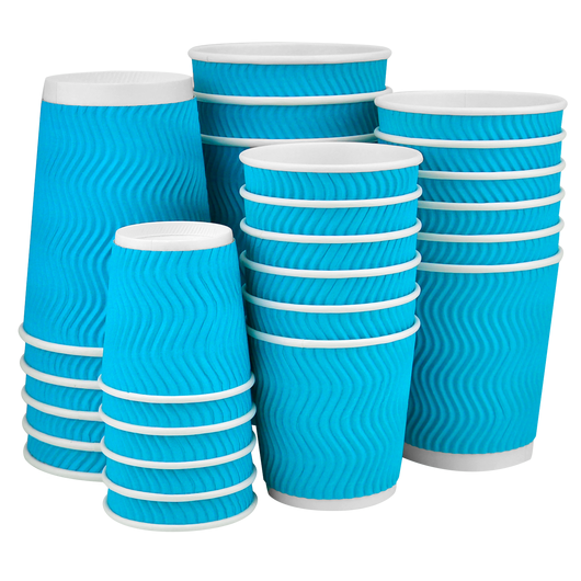 Стакан бумажный 110мл гофрированный бирюзовый 30шт, Размер стакана: 110, Цвет стакана: Бирюзовый, Материал: Картон, изображение 2