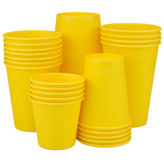 Стакан бумажный 500мл однослойный Yellow Edition 50шт, Размер стакана: 500, Цвет стакана: Желтый, Материал: Картон, изображение 2