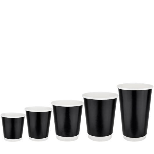 Стакан бумажный 250мл евро двухслойный глянцевый черный 30шт, изображение 3