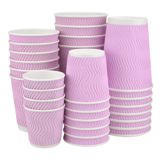 Стакан паперовий 110мл гофрований ліловий 30шт, Розмір стакана: 110, Колір стакана: Ліловий, Матеріал: Картон, изображение 2