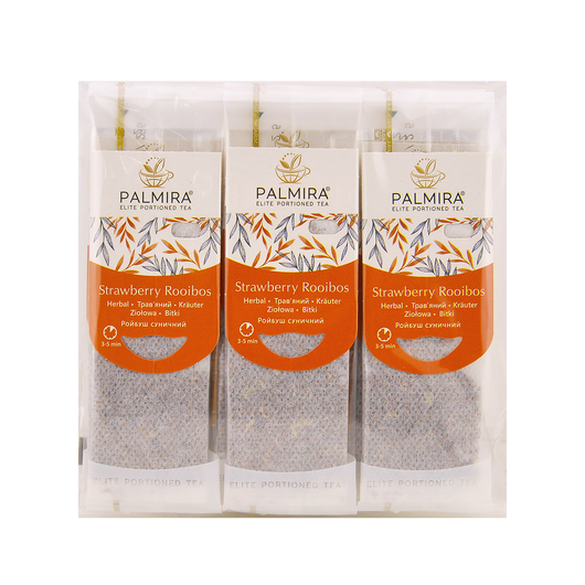 Чай трав'яний Ройбуш полуничний PALMIRA 10шт х 2,4г, изображение 3
