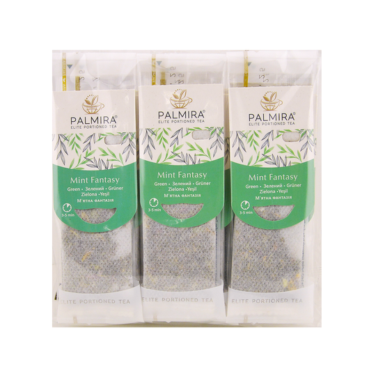 Чай зелений М'ятна фантазія PALMIRA 10шт х 2,4г, изображение 3
