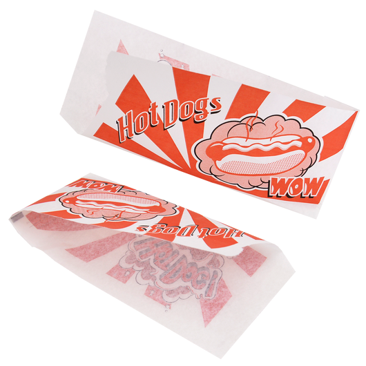 Бумажный пакет уголок Hot-Dogs WOW 190х85мм 500шт, изображение 3