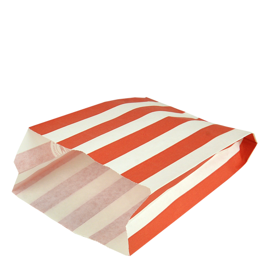 Паперовий пакет Червоні смужки жиростійкий 160х120х50мм 100шт, изображение 2