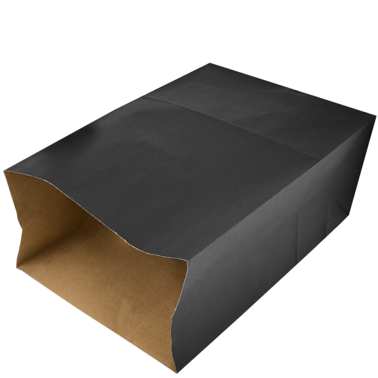 Бумажный пакет с прямоугольным дном чёрный 260х150х350мм 100шт, изображение 2
