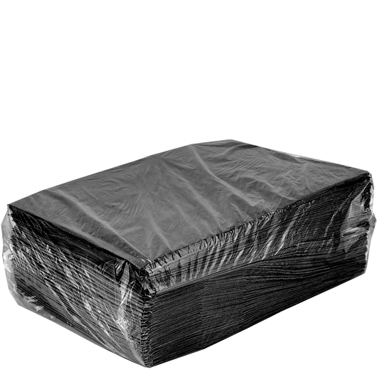 Бумажный пакет с прямоугольным дном чёрный 260х150х350мм 100шт, изображение 4