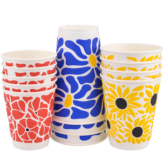 Стакан бумажный 500мл двухслойный Сhamomile 15шт, Размер стакана: 500, Цвет стакана: С рисунком, Материал: Картон, изображение 2