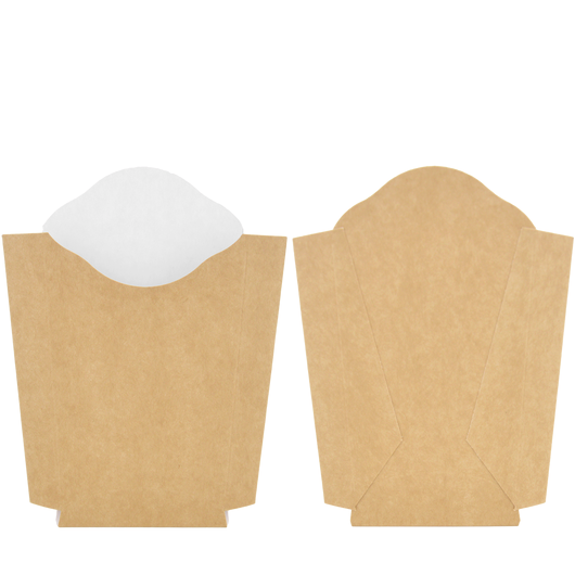 Упаковка для картошки фри крафт-белый 150х85х35мм 50шт, изображение 3