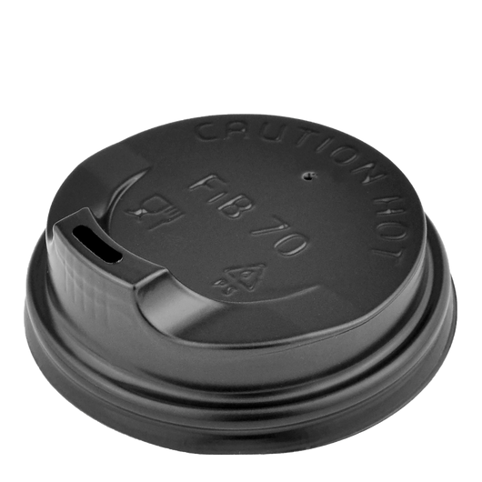 Крышка для бумажных стаканов F-70 черная 50шт, Материал: Пластик, Диаметр крышки, мм: 70, Цвет крышки: Черный, Инд. упаковка: Нет, изображение 2