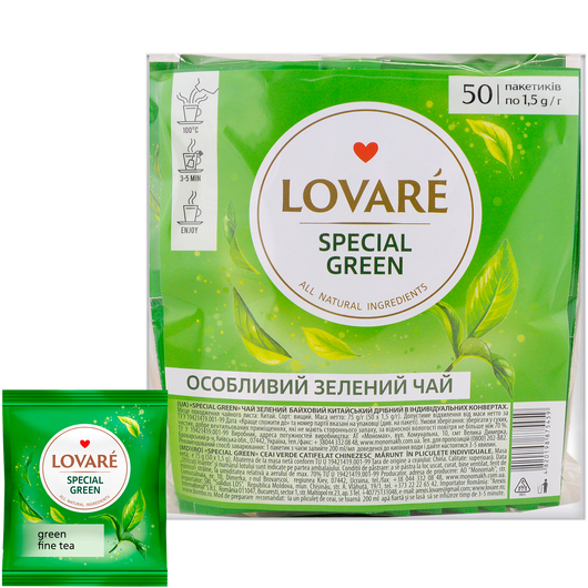 Чай зеленый Особенный зеленый LOVARE 50шт х 1,5г