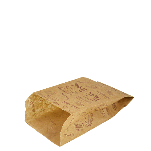 Паперовий пакет Fast food крафт 160х70х40мм 100шт, изображение 2