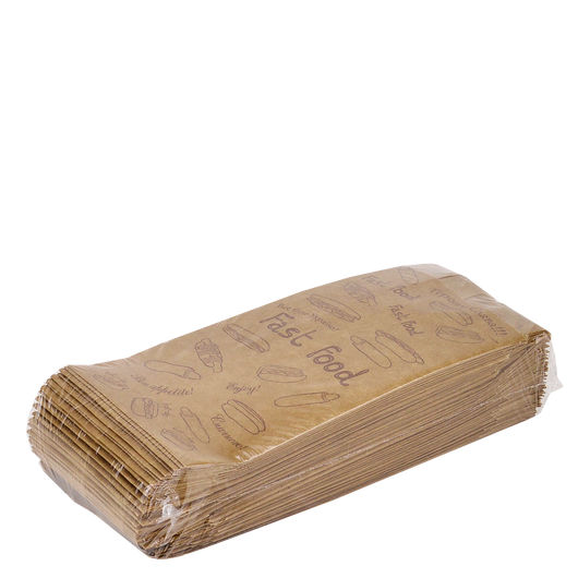 Паперовий пакет Fast food крафт 160х70х40мм 100шт, изображение 4