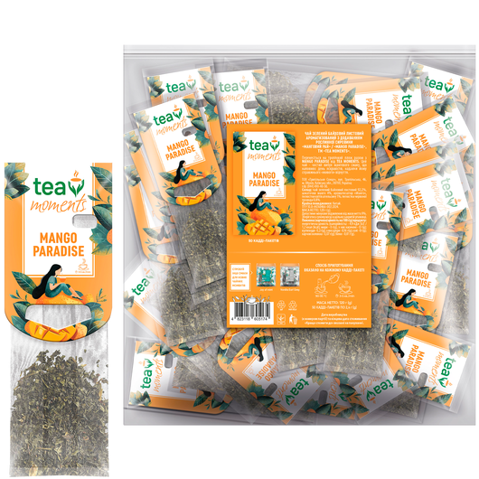 Чай зелений Mango Paradise Tea Moments 50шт х 2,4г