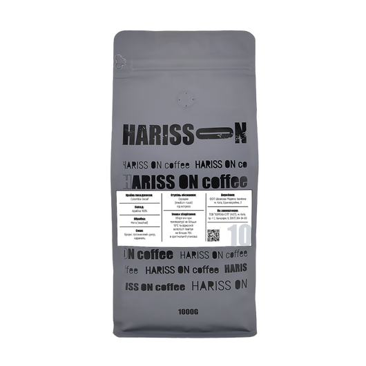 Кофе в зернах HARISS ON №10 Колумбия 100% Арабика без кофеина 1кг