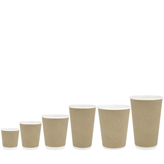 Стакан паперовий 250мл євро гофрований бурий 25шт, изображение 3