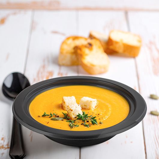 Тарілка пластикова глибока Преміум чорна 350мл 50шт, изображение 3