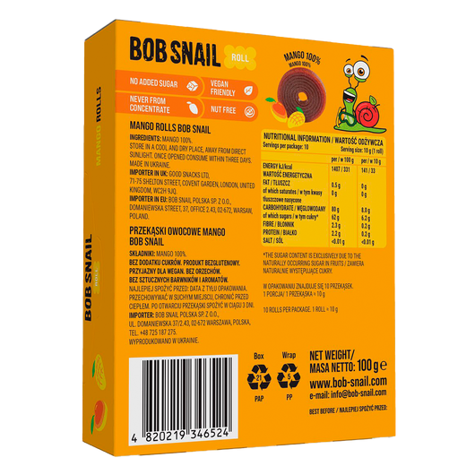 Конфеты Bob Snail Манго 10г 10шт, изображение 3
