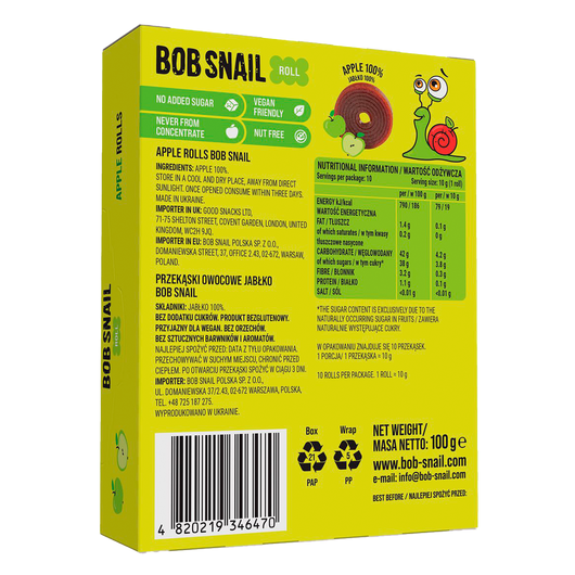 Конфеты Bob Snail Яблоко 10г 10шт, изображение 3