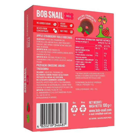 Конфеты Bob Snail Яблоко-клубника 10г 10шт, изображение 3