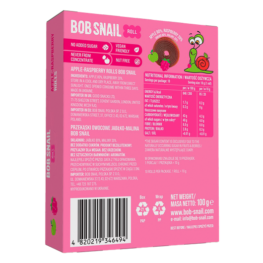 Конфеты Bob Snail Яблоко-малина 10г 10шт, изображение 3