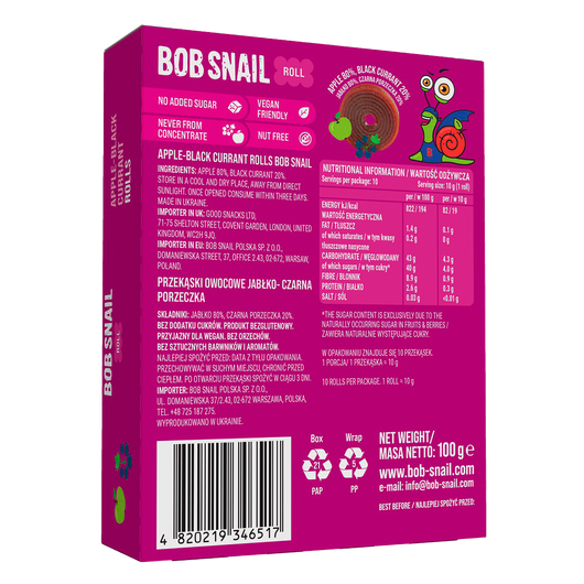 Конфеты Bob Snail Яблоко-смородина 10г 10шт, изображение 3