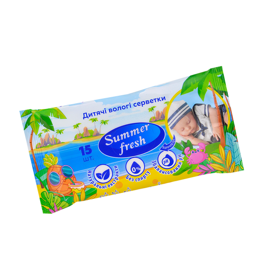 Салфетки влажные Summer Fresh 15шт