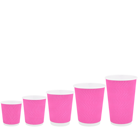Стакан паперовий 400мл гофрований рожевий BUBBLEGUM 15шт, Розмір стакана: 400, Колір стакана: Рожевий, Матеріал: Картон, изображение 3