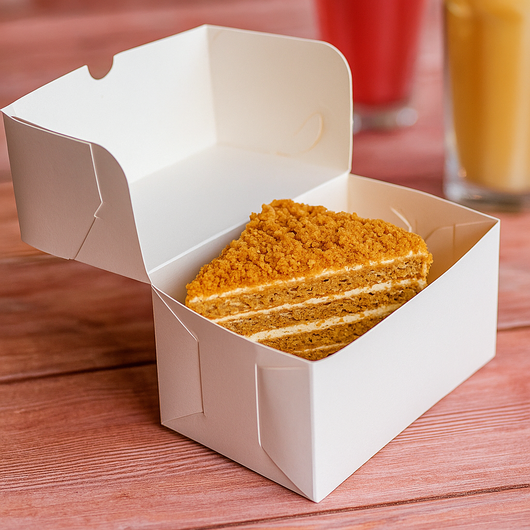 Коробка для торта біла 100х160х80мм 100шт, изображение 3