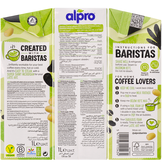 Alpro молоко растительное Соевое 1,9% 1л, изображение 2