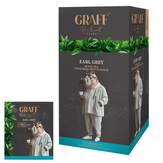 Чай чорний байховий Earl Grey з ароматом бергамоту Graff 20шт х 1.8г