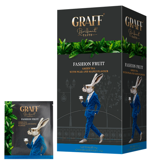 Чай зеленый байховый Fashion fruit с ароматом груши и кленового сиропа Graff 20шт х 1.5г