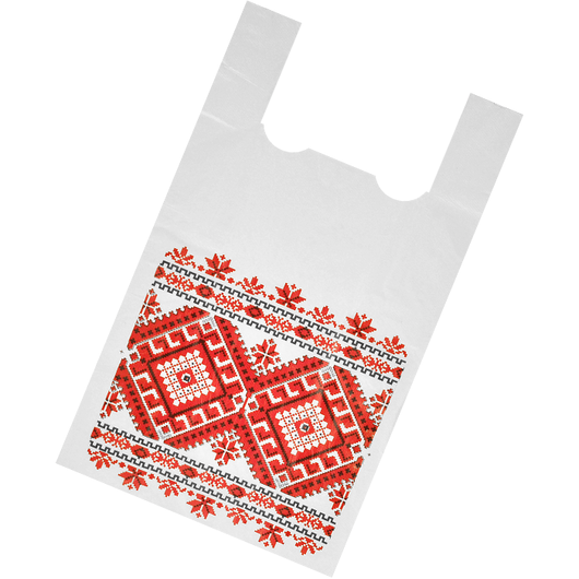 Пакет майка Вишиванка 30x50 см 18 мкм 100 шт, изображение 2
