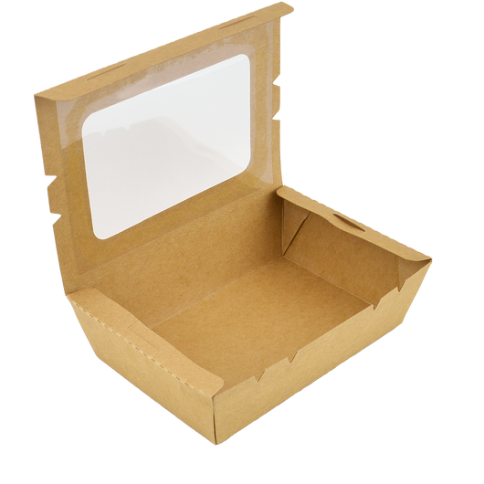 Упаковка крафт з вікном 200х135х50мм 1200мл 50шт, изображение 2