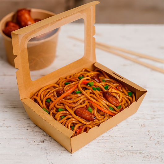 Упаковка крафт з вікном 165х115х45мм 750мл 50шт, изображение 3