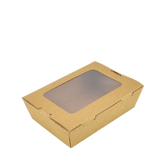 Упаковка крафт з вікном 170х130х45мм 900мл 50шт