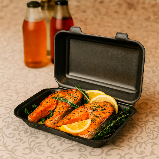 Ланч-бокс МВ-10 черный средний 246x150x60мм 250шт, изображение 3