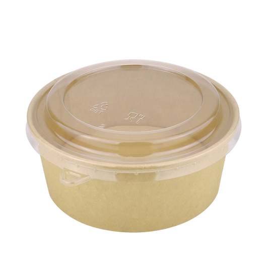 Крышка для салатника крафт/белый D-145мм 500/600/750/1000мл 50шт, изображение 2