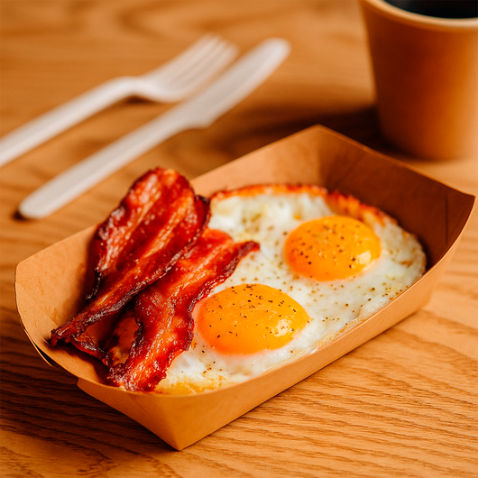 Тарілка-човник крафт з ламінацією 200х120х45мм 100шт, изображение 3