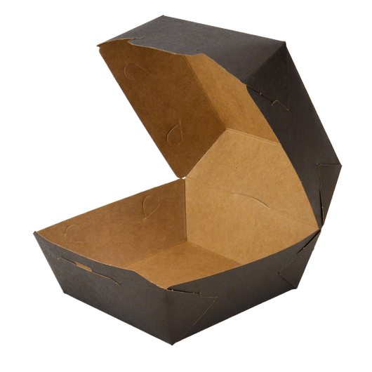 Упаковка для бургера черная ламинированная 145х145х100мм 50шт