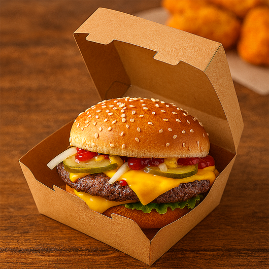 Упаковка для бургера крафт 117х117х70мм 25шт, изображение 3