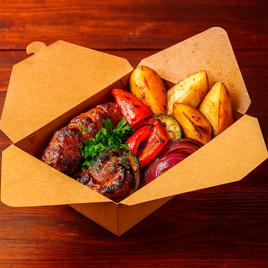 Упаковка для других страв крафт 200х150х55мм 1400мл 20шт, изображение 3