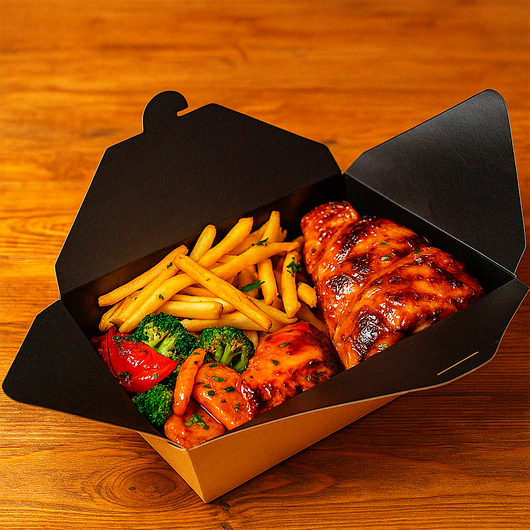 Упаковка для других страв крафт-чорна 185х105х55мм 1000мл 50шт, изображение 3