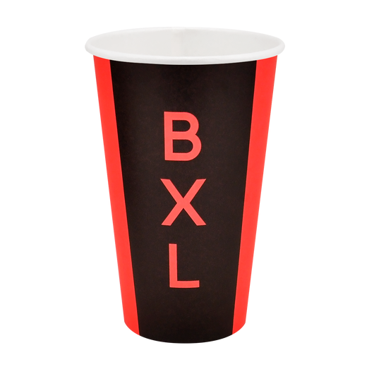 Стакан бумажный 500мл однослойный BXL красный 50шт