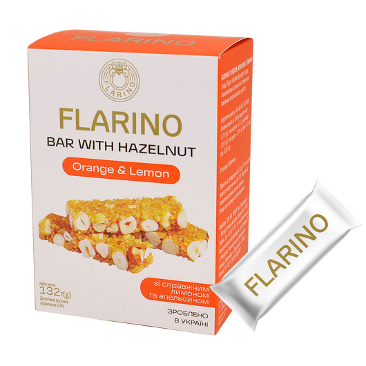 Батончик Flarino с фундуком, апельсином и лимоном 132г 6шт