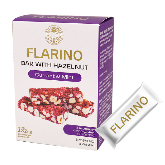 Батончик Flarino с фундуком, смородиной и мятой 132г 6шт