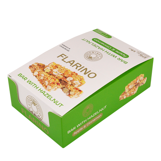 Батончик Flarino с фундуком, яблоками и корицей 25г 15шт, изображение 2
