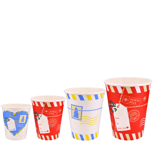 Стакан бумажный 175мл однослойный Christmas Letters 50шт, Размер стакана: 175, Цвет стакана: С рисунком, Материал: Картон, изображение 3