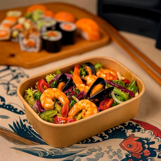 Контейнер овальный крафт 170х120х45мм 500мл 50шт, изображение 2