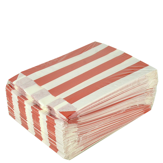 Бумажный пакет Красные полоски 170х120х50мм 100шт, изображение 4